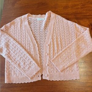 Anthropologie Blush Pink Knit Cardigan
